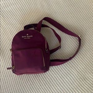 Kate Spade maroon mini backpack